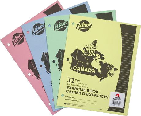 Cahier d'écriture style Canada 3 trous